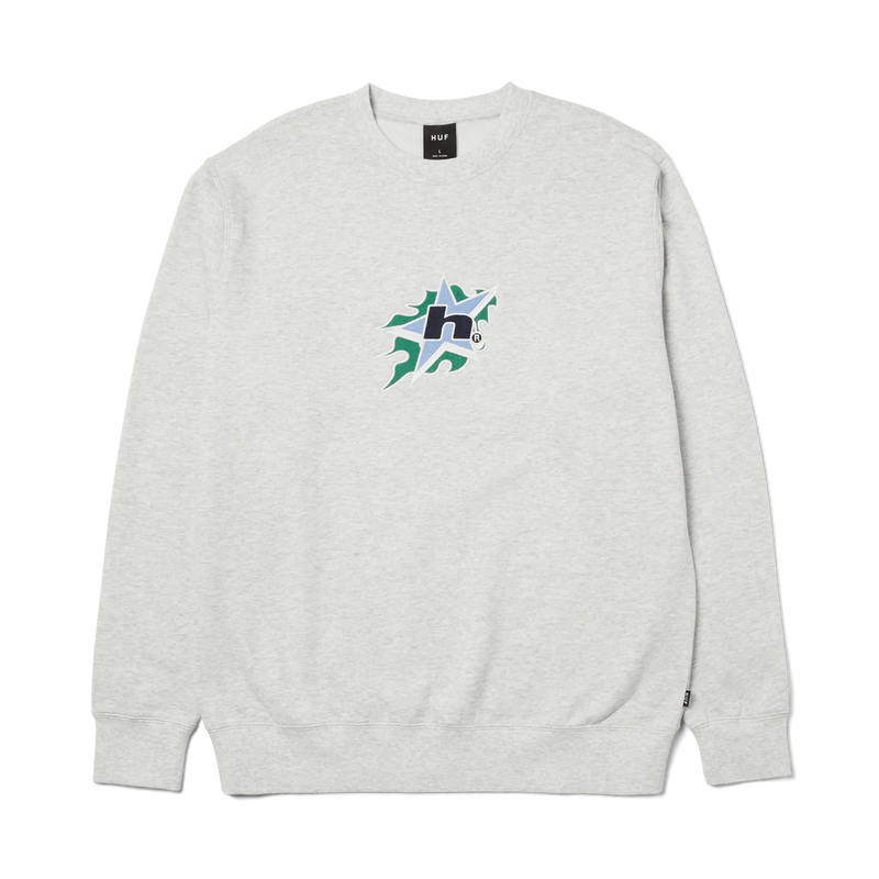 HUF Bit Crewneck Sweatshirt - Ash