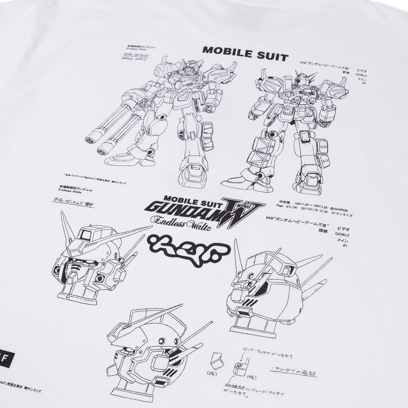 HUF X Gundam Heavy Arms Schematics Tee - White