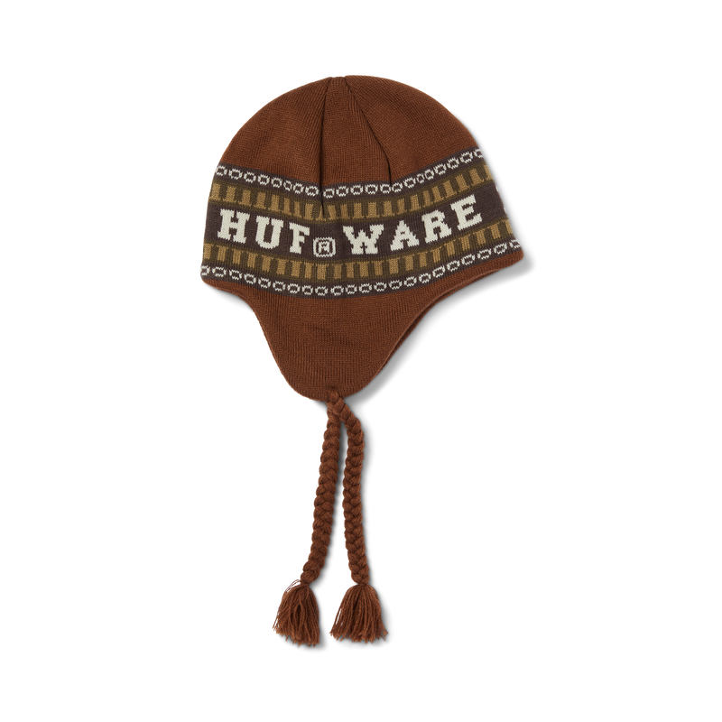 HUF X Bronze56K Flap Beanie - Brown