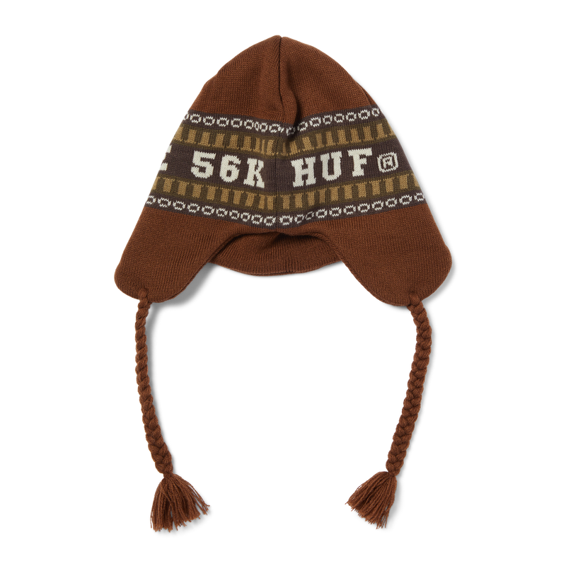 HUF X Bronze56K Flap Beanie - Brown