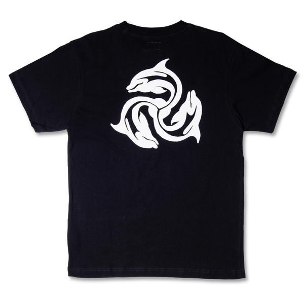 Hoddle Dolphin Logo Tee - Black / White