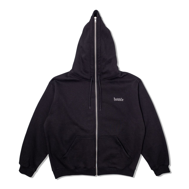 Hoddle Full Zip Up Hood - Black