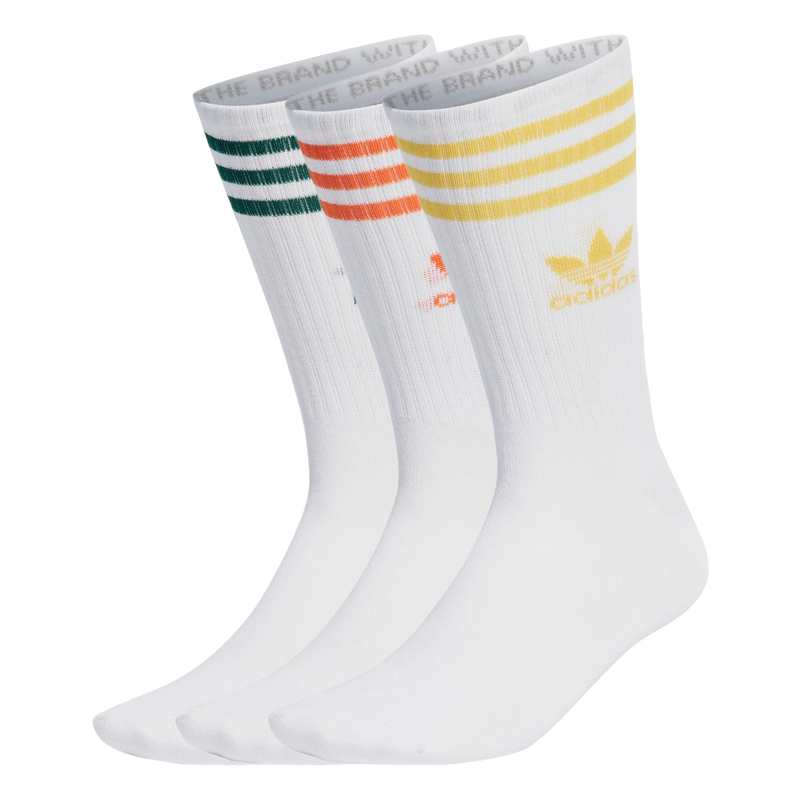 Adidas Crew Socks 3pk - White/Gold/Orange