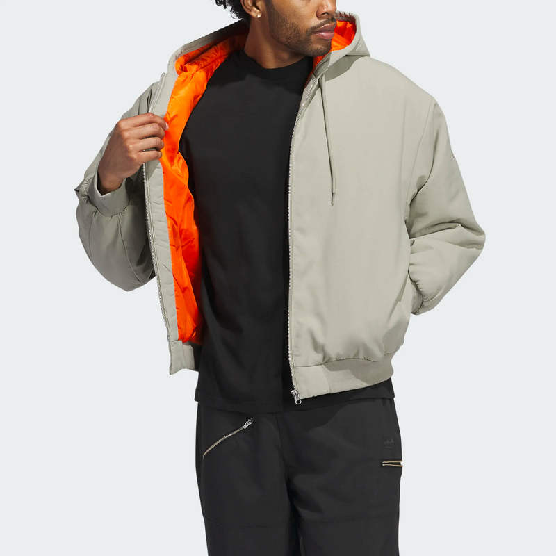 Adidas Shmoo Canvas Jacket - Silver Pebble / Orange