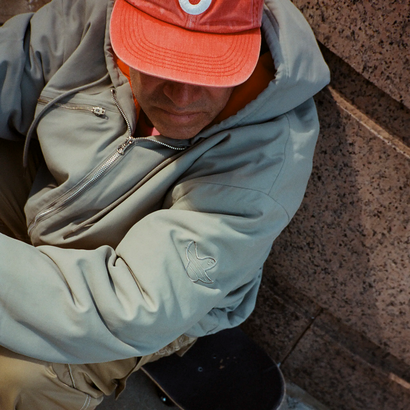 Adidas Shmoo Canvas Jacket - Silver Pebble / Orange