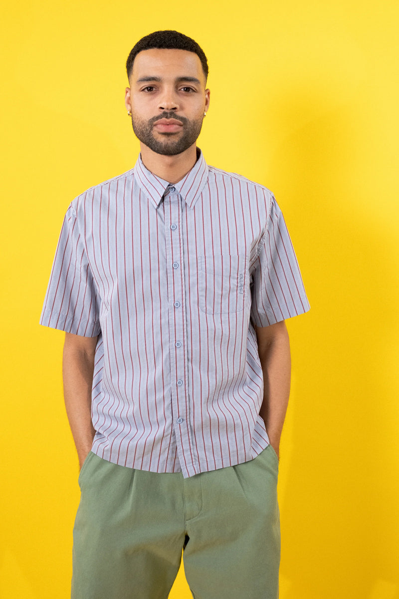 Quasi Kalvin Short Sleeve Button Up Shirt - Blue