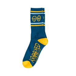 Krooked Eyes Sock - Blue / Gold