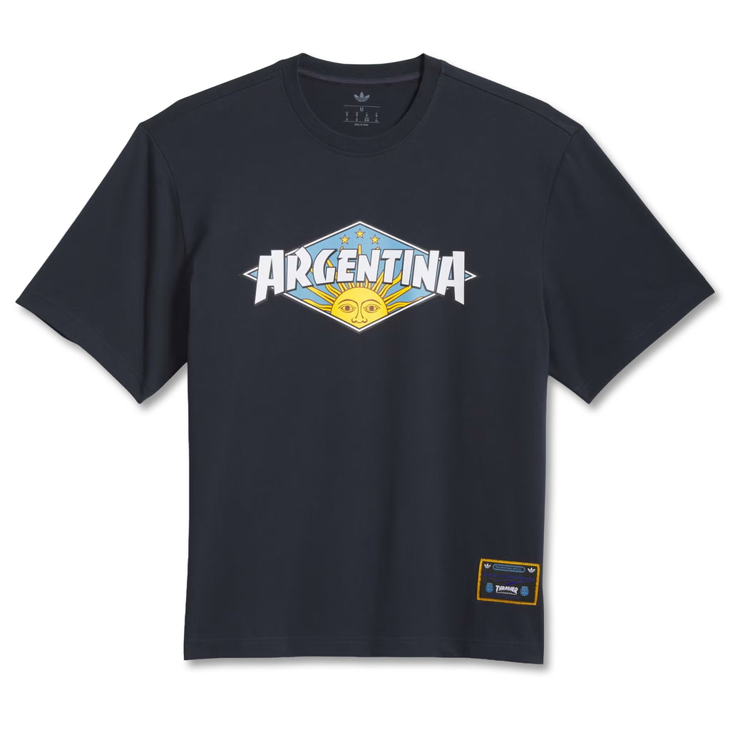 Adidas Thrasher x Argentina AFA Tee - Navy – Evolve Skate Store