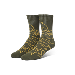 HUF Outlines Crew Sock - Olive