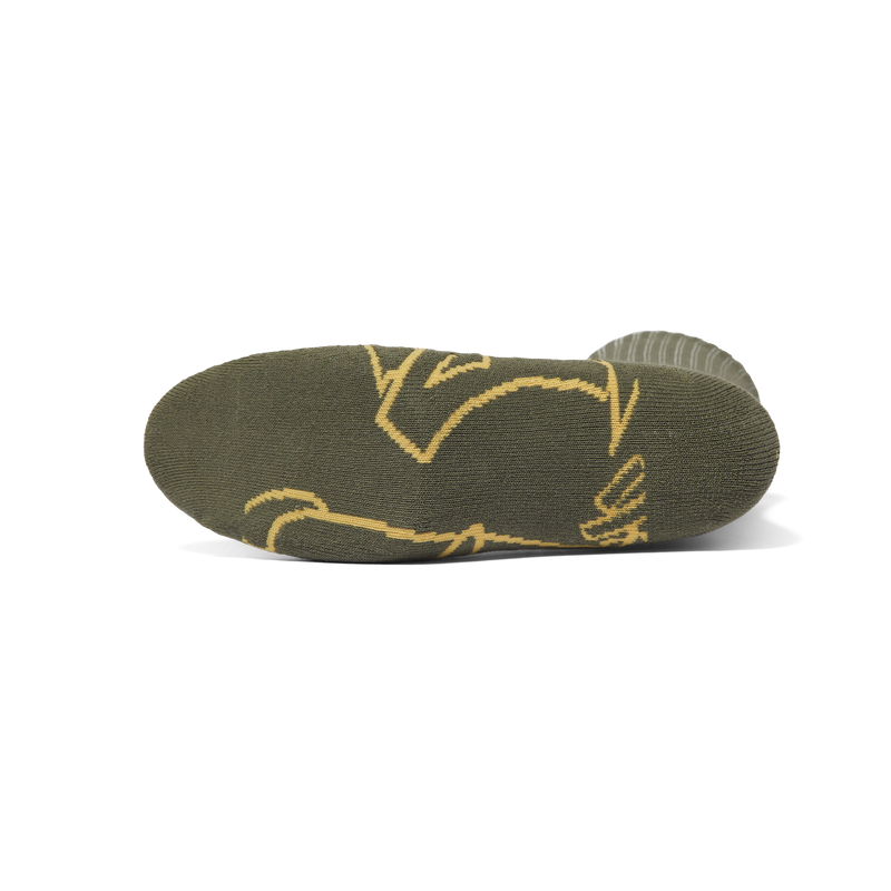 HUF Outlines Crew Sock - Olive