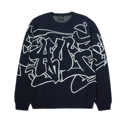 HUF Outlines Crewneck Sweater - Navy