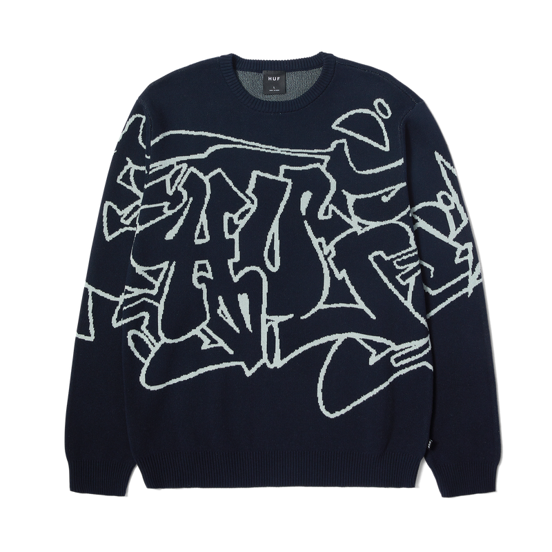 HUF Outlines Crewneck Sweater - Navy