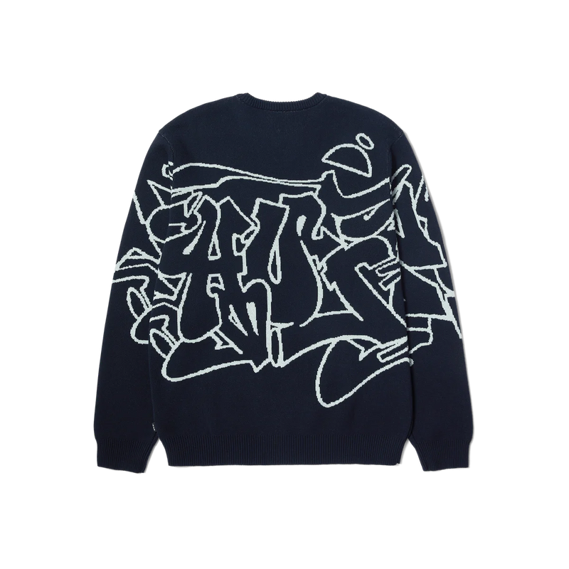 HUF Outlines Crewneck Sweater - Navy