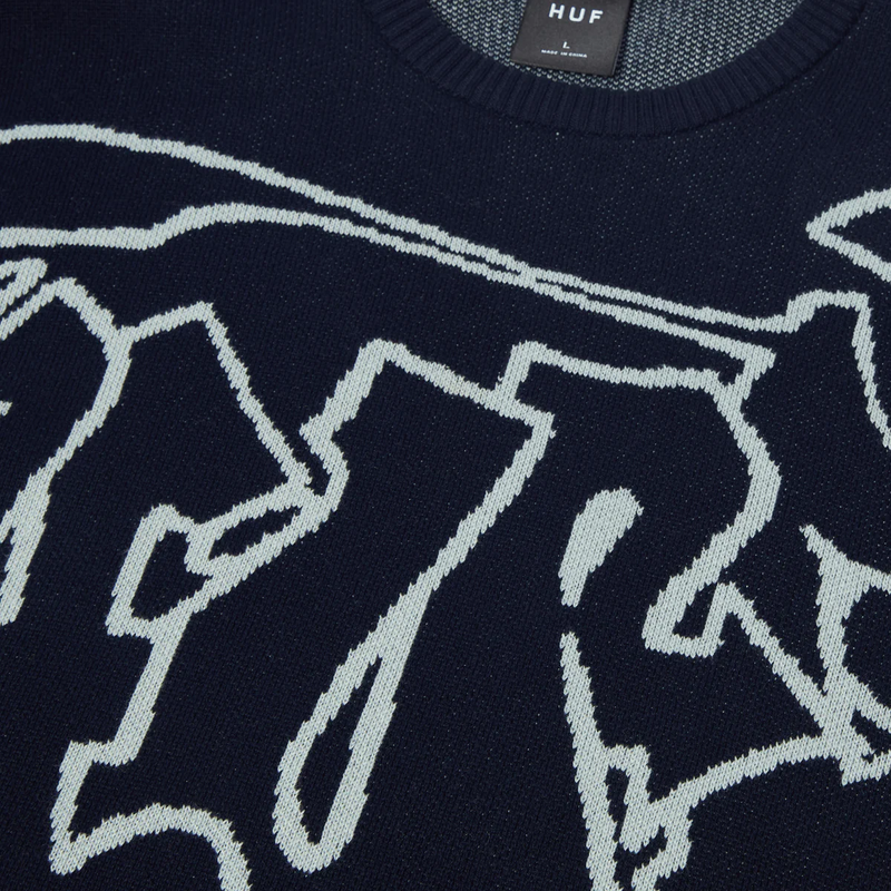 HUF Outlines Crewneck Sweater - Navy