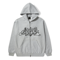 HUF Outlines Full Zip Heavy Weight Hoodie - Heather Grey