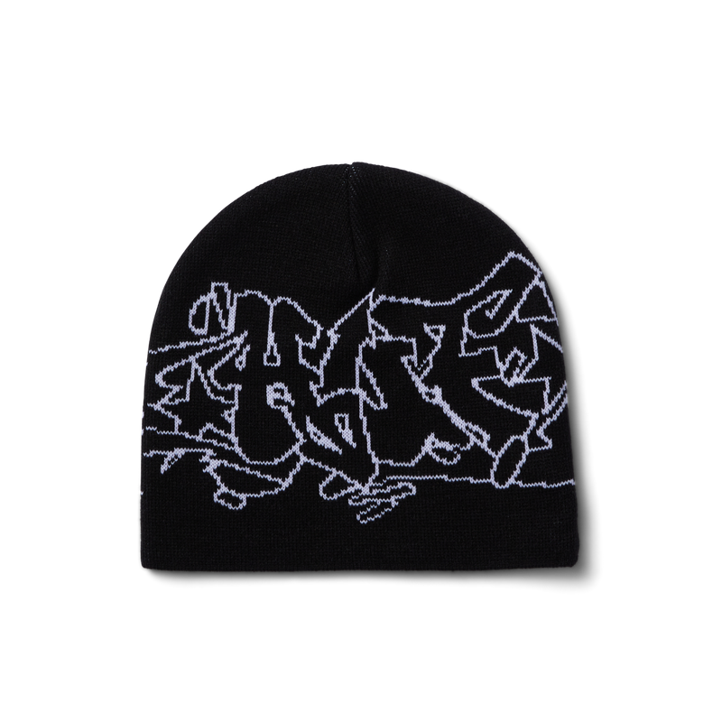 HUF Outlines Skull Beanie - Black