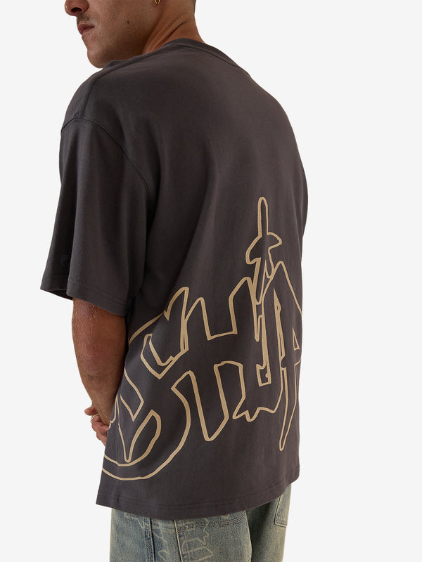Worship Sprays Oversized Tee - Worn Black