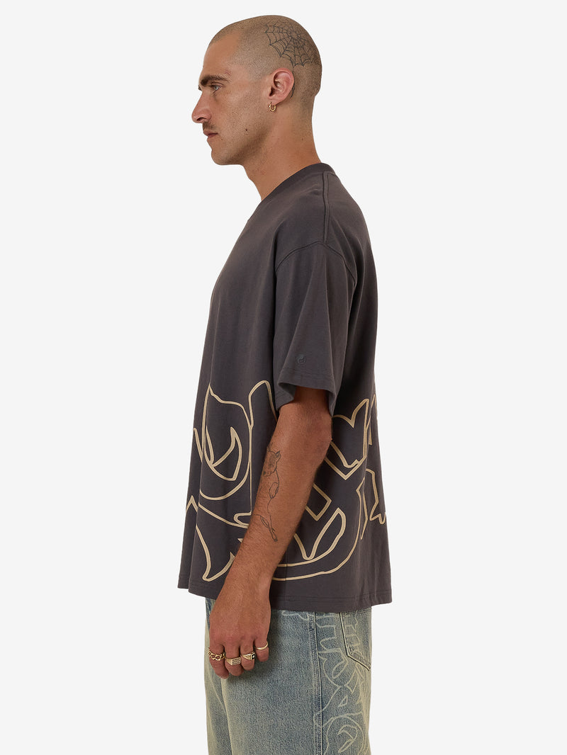 Worship Sprays Oversized Tee - Worn Black