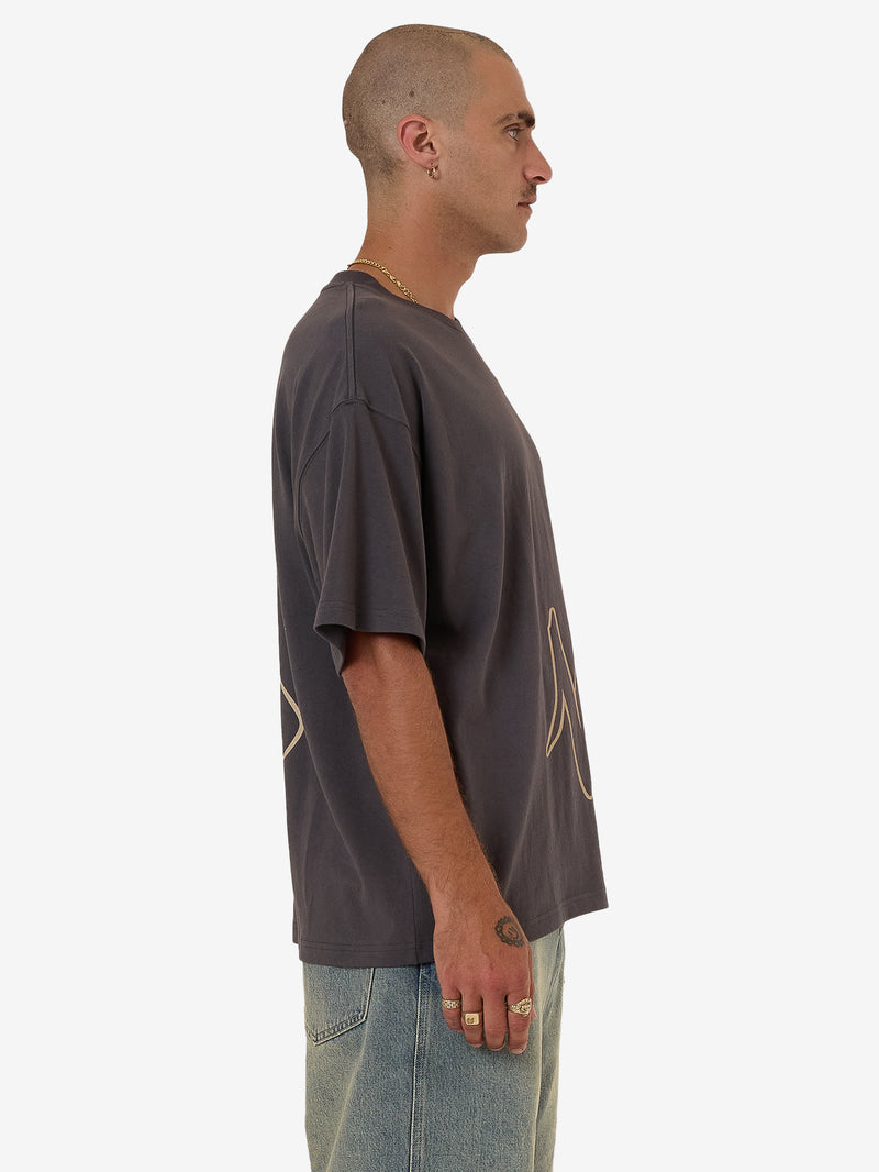 Worship Sprays Oversized Tee - Worn Black