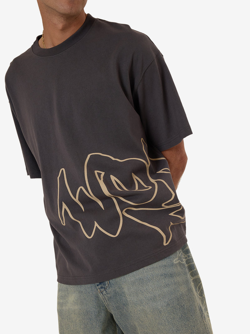 Worship Sprays Oversized Tee - Worn Black