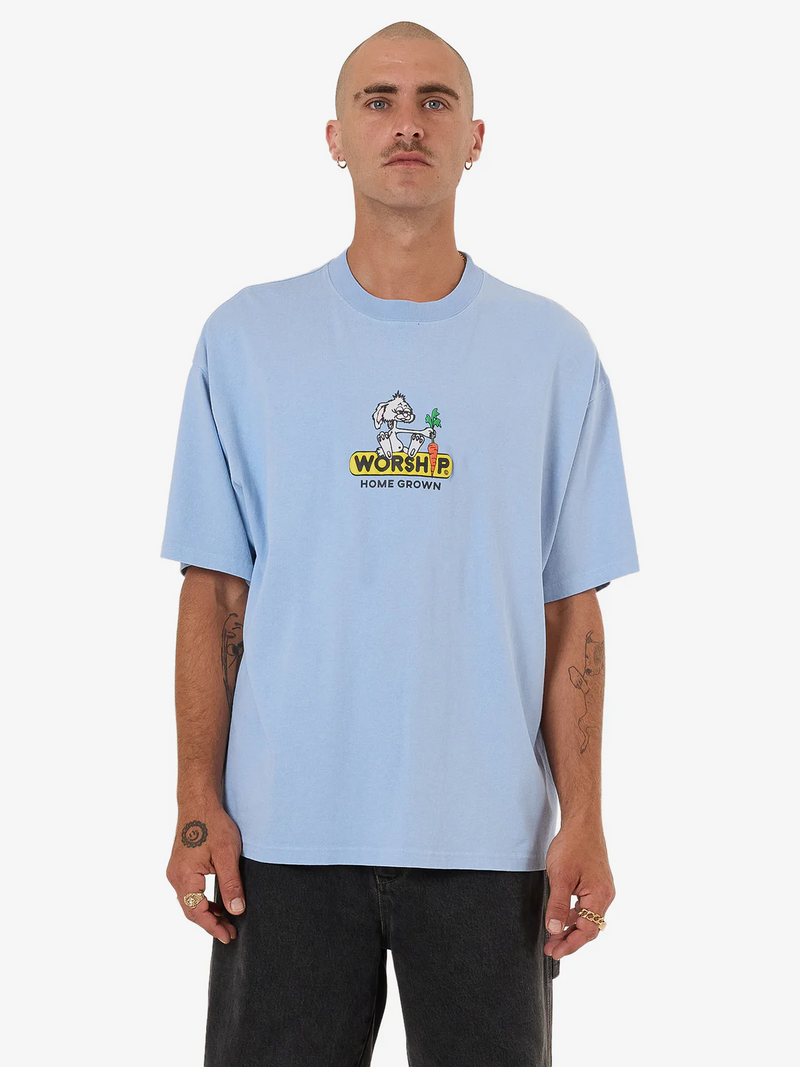 Worship Home Grown Oversized Tee - Bell Air Blue