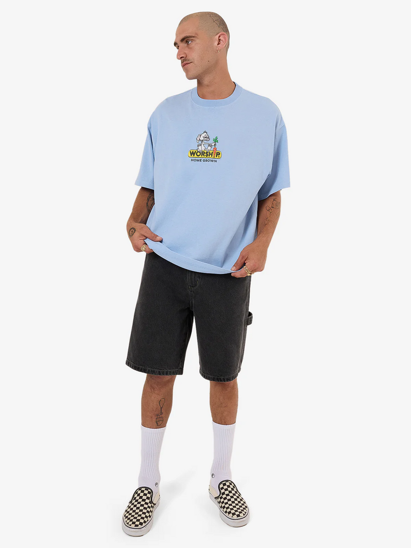 Worship Home Grown Oversized Tee - Bell Air Blue
