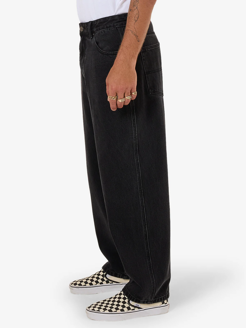 Worship Big Lounger Jean - Washed Black