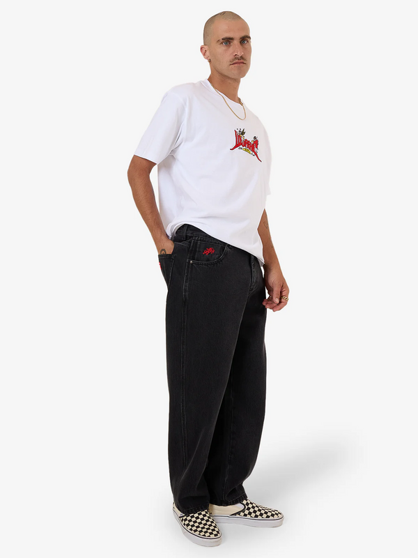 Worship Lounger Jean - Washed Worship Black