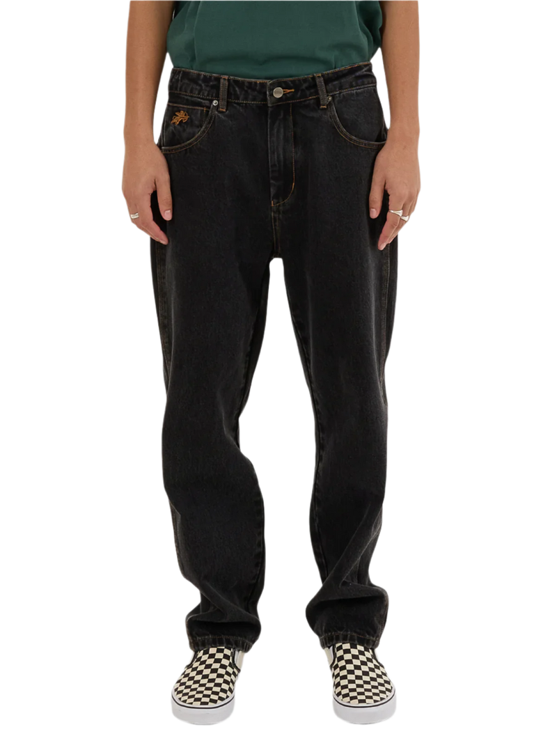 Worship Lounger Jean - Rinse Black