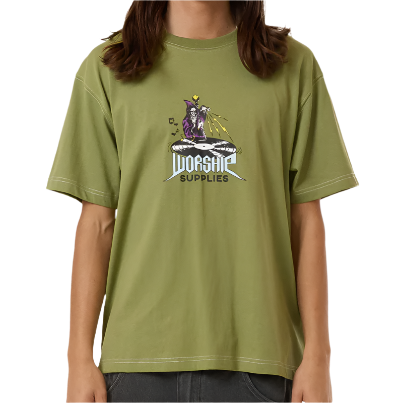 Worship Sourcery Tee - Iguana Green