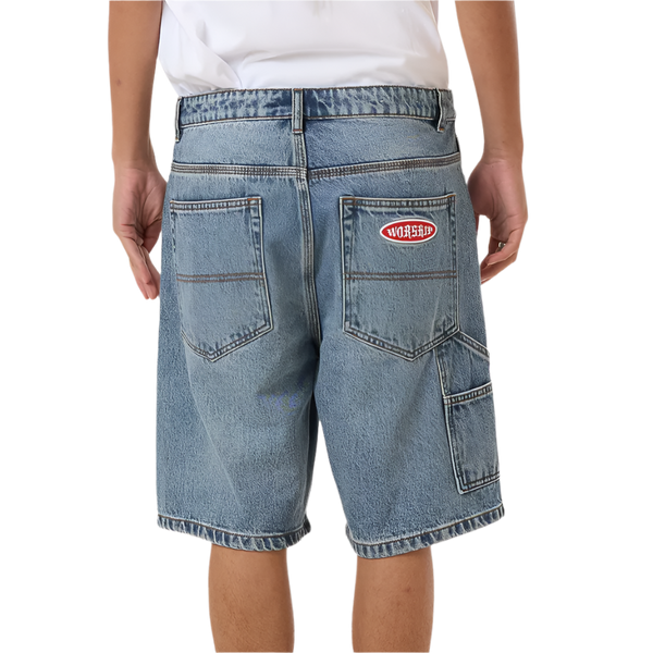 Worship Chalice Lounger Jean Short - Storm Blue