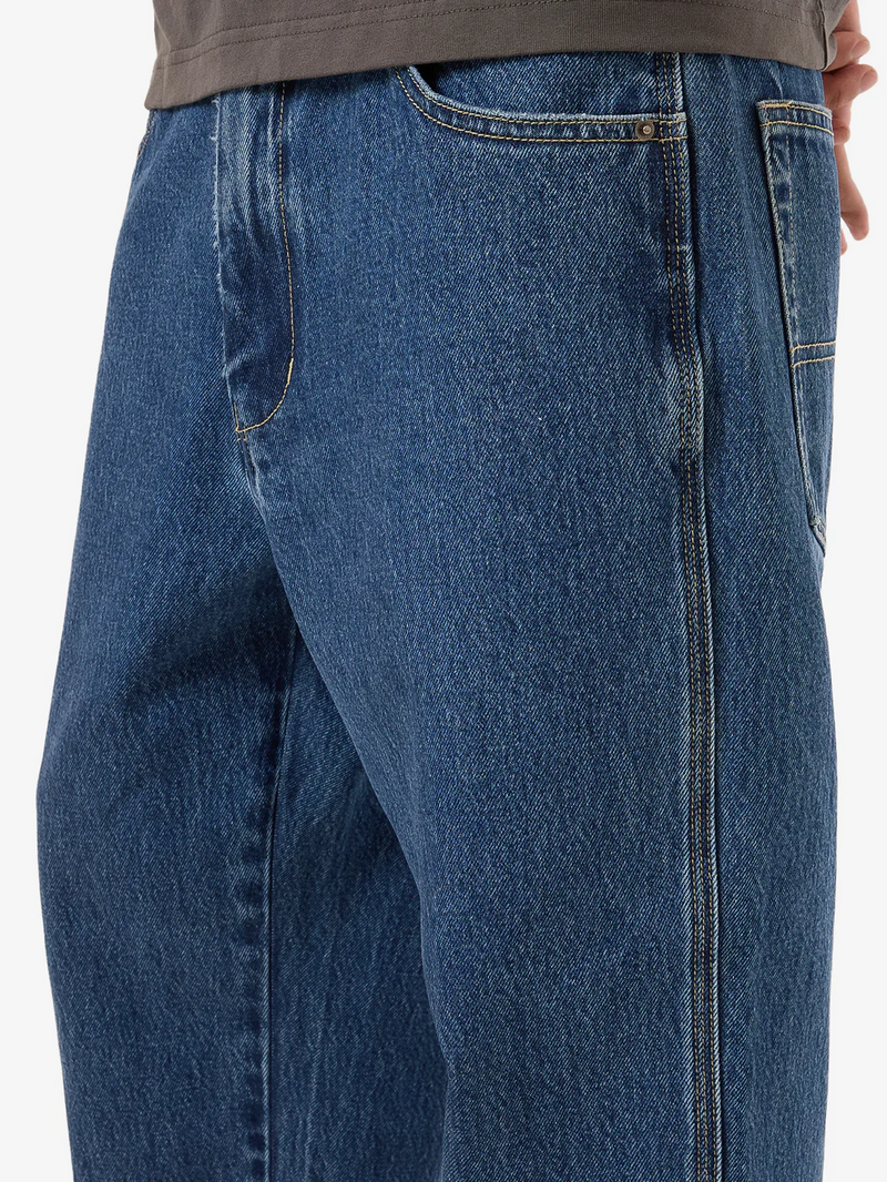 Worship Lounger Jean - Worn Rinse Blue