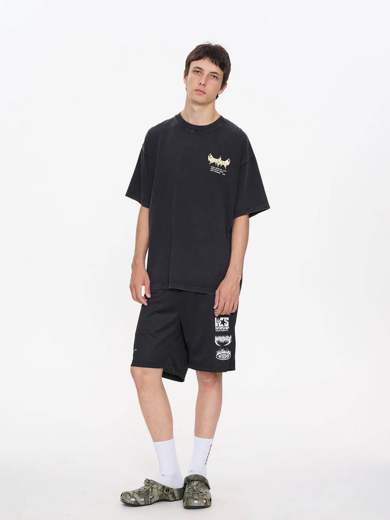 Worship Pile Up Oversized Tee - Black
