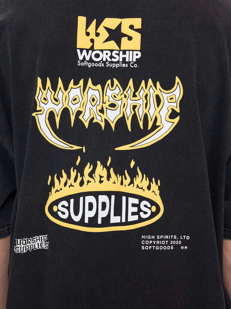 Worship Pile Up Oversized Tee - Black