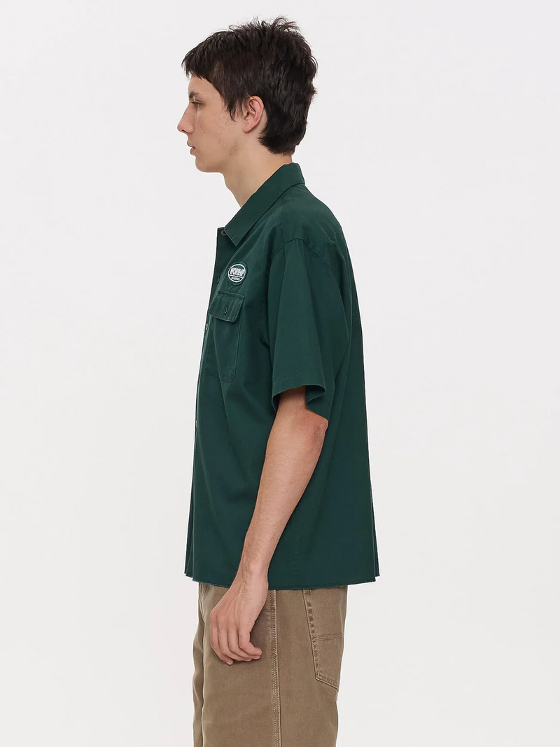 Worship Department  Short Sleeve Work Shirt - Hunter Green
