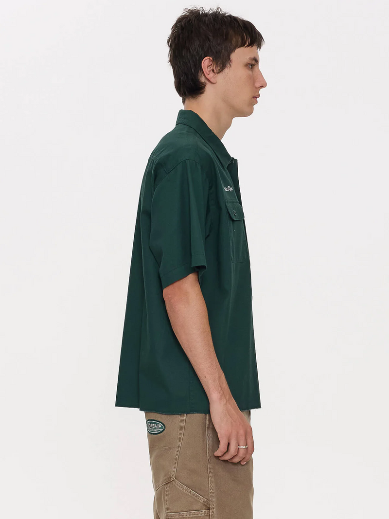 Worship Department  Short Sleeve Work Shirt - Hunter Green