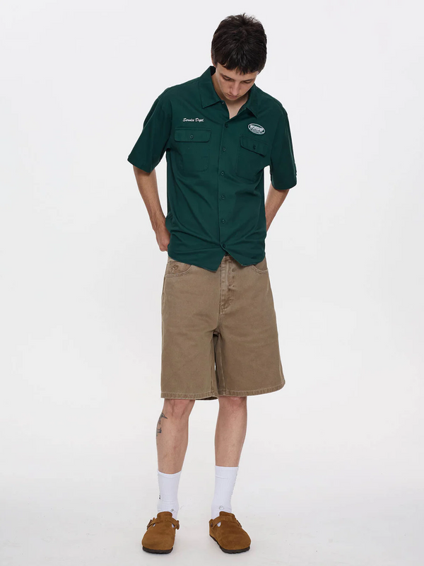 Worship Department  Short Sleeve Work Shirt - Hunter Green