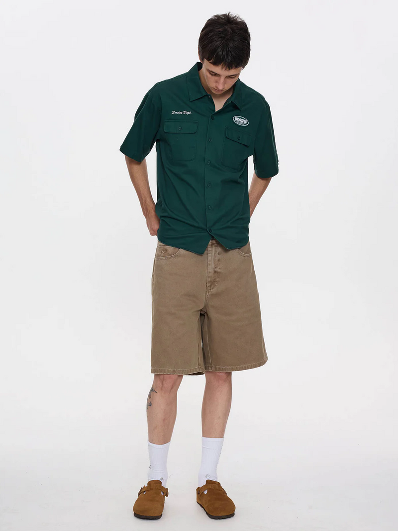 Worship Department  Short Sleeve Work Shirt - Hunter Green