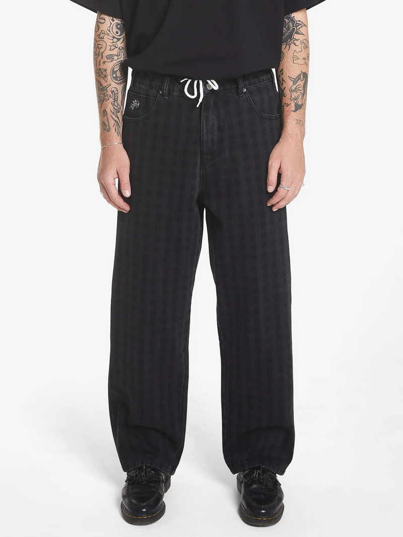 Worship Damnation Big Lounger Pants - Worn Black