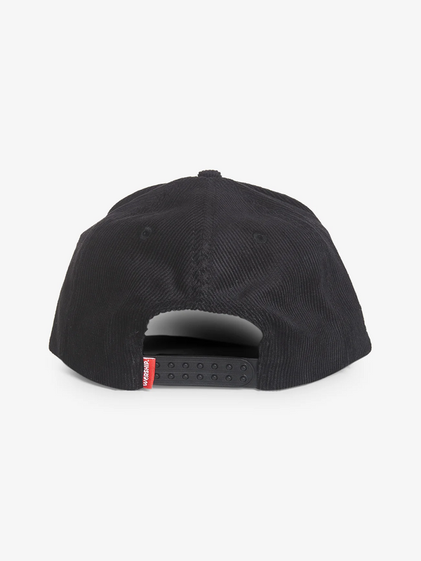 Worship Gobbler Five Panel Corduroy Cap - Worn Black