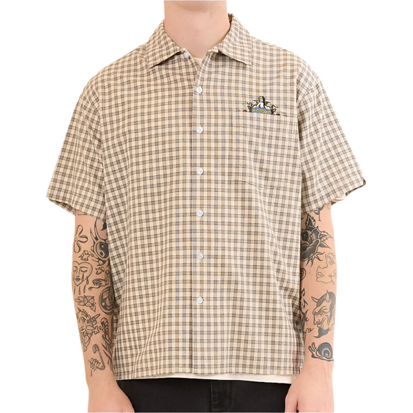 Worship Brassy Short Sleeve Button Up Tee - Zine