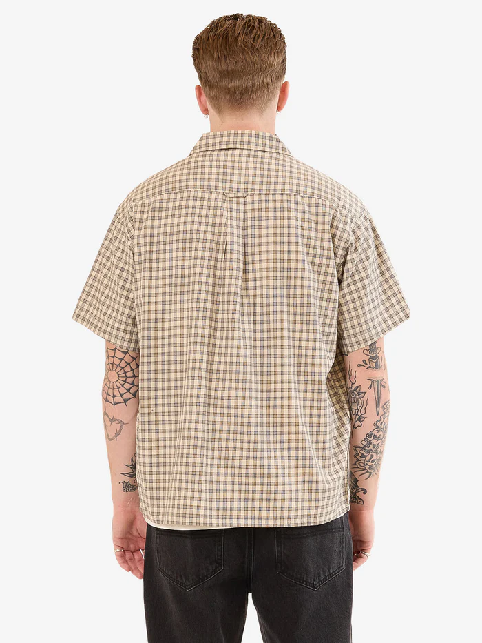 Worship Brassy Short Sleeve Button Up Tee - Zine