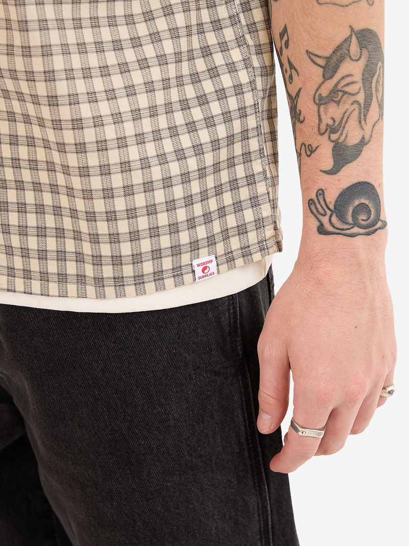 Worship Brassy Short Sleeve Button Up Tee - Zine