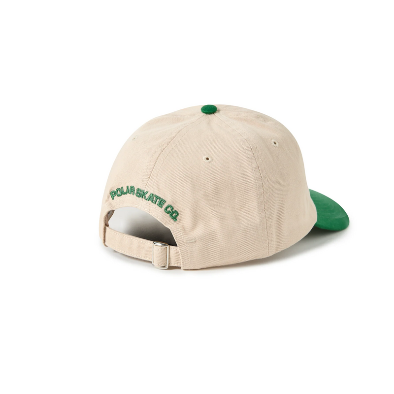 Polar Skate Co. Sai Cap Stroke Logo - Ecru / Green