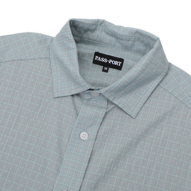 Pass~Port Wanderer Workers Check Shirt Short Sleeve - Ice