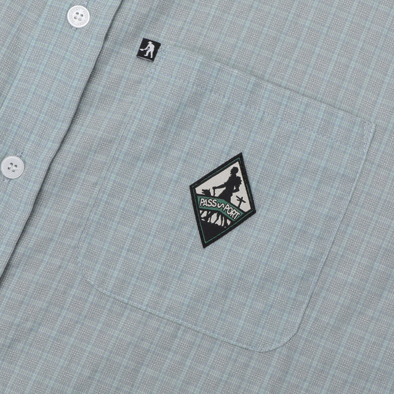 Pass~Port Wanderer Workers Check Shirt Short Sleeve - Ice