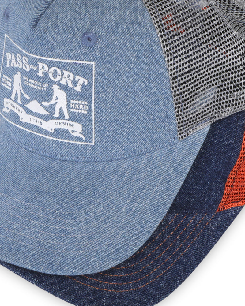 Pass~Port Workers Club Denim Packers Trucker Cap - Dark Indigo