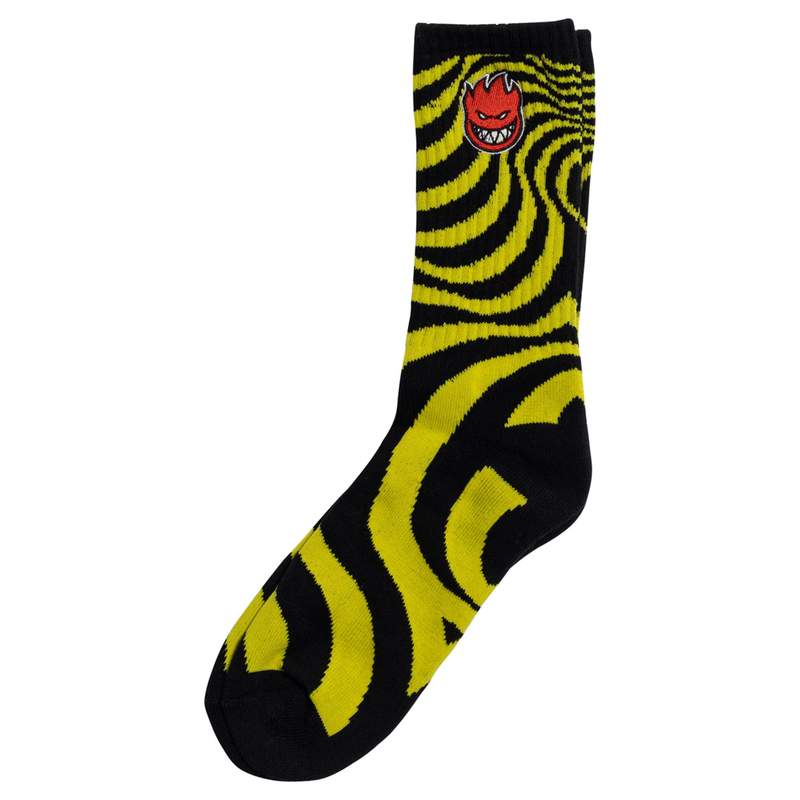 Spitfire Sock Bighead Fill EMB Swirl - Yellow/ Black
