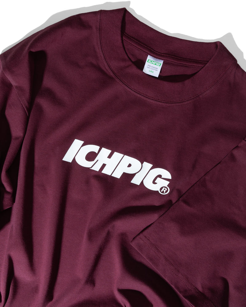 ICHPIG Sprinters Tee - Dark Maroon / White