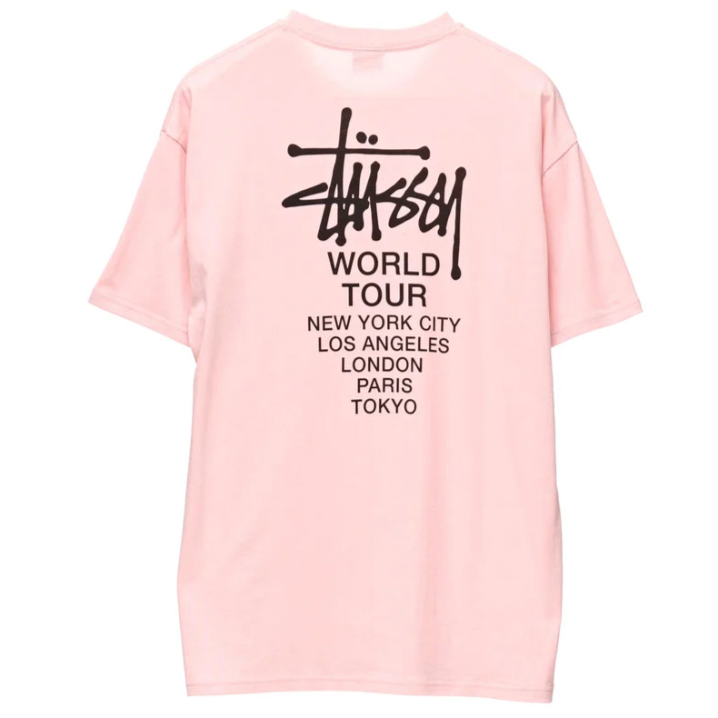 Stussy Solid World Tour LCB SS Tee - Washed Pink